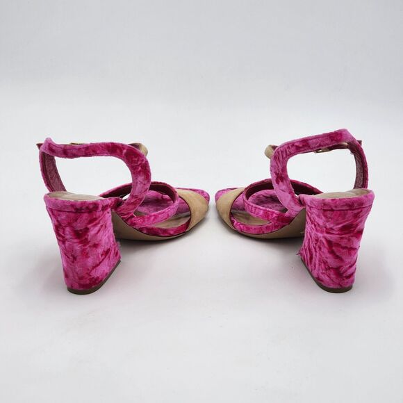 Dries Van Noten Pink Velvet Sandal Heels Size 37.5 EU - Picture 6 of 12